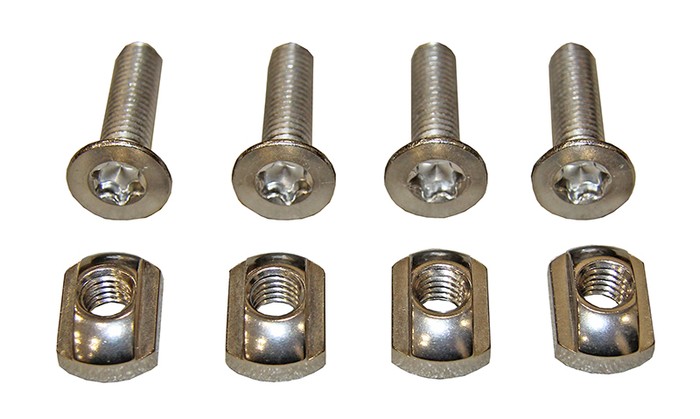 Project 5 Foil Track Brass Nut Nutenstein & Screw Set (4 Stück)